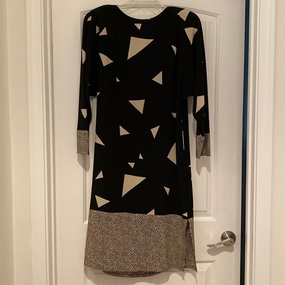 Black & white 100% Silk dressey vintage dress